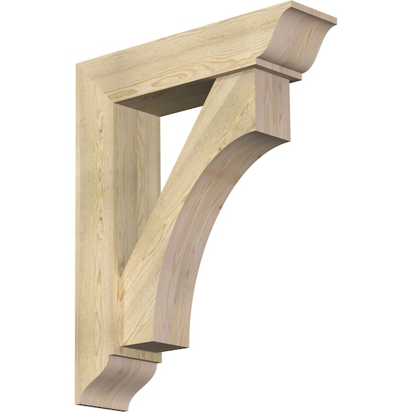 Ekena Millwork Westlake Traditional Rough Sawn Bracket w/ Offset Brace, Douglas Fir, 8"W x 32"D x 40"H BKT0806X32X40WTL01RDF - main